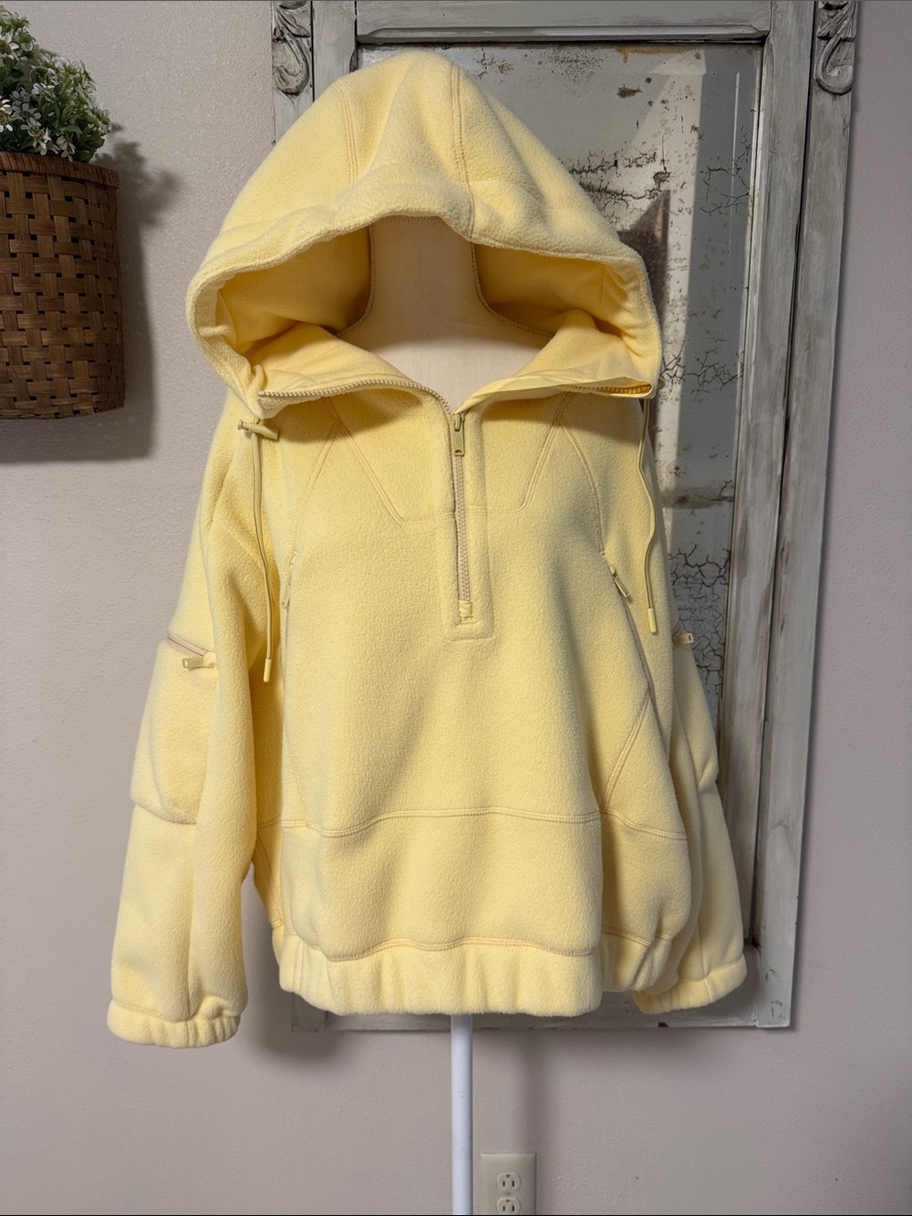 Women’s ' Soft Fleece Hoodie Jacket - Pale Yellow